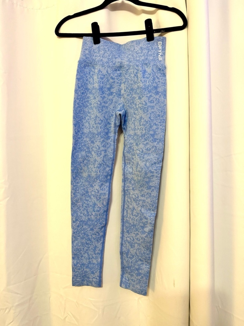 DFYNE Light Blue Floral Print High-Waist Leggings Size Small